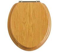 Heritage Oak Toilet Wood WC Seat complete with Soft Close Hinges FOA101SA