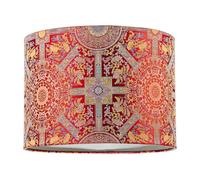 Heritage Persian-Inspired Ottoman Tapestry Floral Shade in Deep Red and Gold | 18cm x 25cm | Inner Soft Cream Fabric Lining by Happy Homewares
