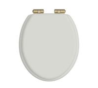 Heritage Soft Close Toilet Seat With Brushed Brass Hinges - Chantilly