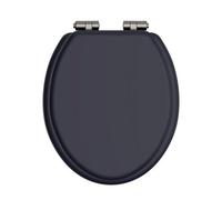 Heritage Soft Close Toilet Seat With Brushed Nickel Hinges - Midnight Blue