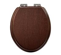 Heritage Soft Close Toilet Seat With Brushed Nickel Hinges - Walnut