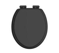 Heritage Soft Close Toilet Seat With Matt Black Hinges - Black
