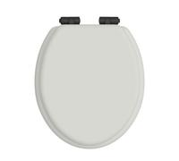 Heritage Soft Close Toilet Seat With Matt Black Hinges - Chantilly