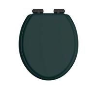 Heritage Soft Close Toilet Seat With Matt Black Hinges - Classic Green