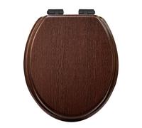 Heritage Soft Close Toilet Seat With Matt Black Hinges - Walnut