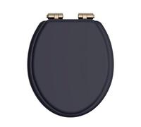 Heritage Soft Close Toilet Seat With Vintage Gold Hinges - Midnight Blue