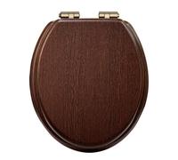 Heritage Soft Close Toilet Seat With Vintage Gold Hinges - Walnut