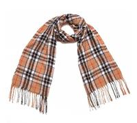 Heritage Stag Lightweight Tartan Scarves - Elegant Tartan Pattren & Cozy Soft Touch - Stylish Women's Fashionable Scarf - Fringe (CAMEL THOMSON)