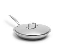 Heritage Steel 12 Inch Fry Pan with Lid | Made In USA | Titanium Series | 316Ti Skillet with Stay Cool Handle | Fully Clad Stainless Steel Pan with 5-Ply Construction | Induction Ready & Non Toxic