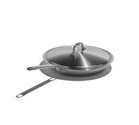Heritage Steel 12 Inch Frying Pan with Lid | Made in USA | 5-Ply Fully Clad Stainless Steel Skillet | Stay Cool Handle Design | Induction & Oven Ready