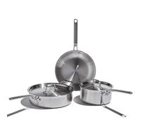 Heritage Steel Eater Series 5 Piece Essentials Set | Made in USA | 5 Ply Fully Clad Stainless Steel Cookware Set | Stay Cool Handle | Induction Ready & Non-Toxic