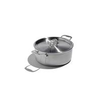 Heritage Steel x Eater 6 Quart Rondeau with Lid | Made in USA | 5-Ply Fully Clad Stainless Steel Pan | Stay Cool Handle Design | Induction Capable & Non-Toxic Cookware
