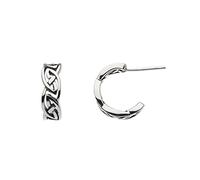 Heritage Sterling Silver Celtic Huggie Hoop Earrings, 6287HP