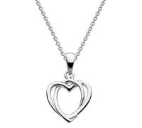 Heritage Sterling Silver Celtic Open Heart Necklace Silver