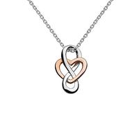 Heritage Sterling Silver & Rose Gold Plate Cara Celtic Looped Heart Necklace Silver