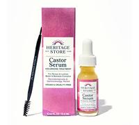 Heritage Store Castor Serum Volumizing Treatment for Fuller, Longer Looking Lashes & Bold Brows, With Organic Castor Oil, Black Castor Oil, Biotin & Our Keratin Support Hair Complex, Vegan 12.9 g