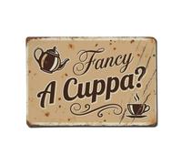 Heritage Tea Break Fancy A Cuppa Classic Metal Tin Sign