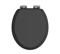 Heritage Toilet Seat Soft Close Brushed Nickel Hinges Black Tsbla103Sc