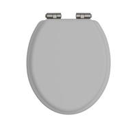 Heritage Toilet Seat Soft Close Brushed Nickel Hinges Dove Grey Tsdgr103Sc