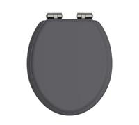 Heritage Toilet Seat Soft Close Brushed Nickel Hinges Graphite Tsgra103Sc