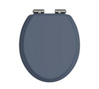 Heritage Toilet Seat Soft Close Brushed Nickel Hinges Maritime Blue Tsmbl103Sc