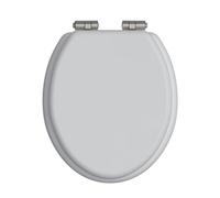 Heritage Toilet Seat Soft Close Brushed Nickel Hinges White Gloss Tswgl103Sc