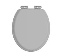 Heritage Toilet Seat With Soft Close Chrome Hinges in Light Grey Heritage Light Grey