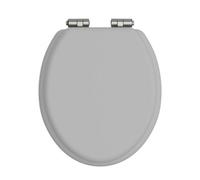 Heritage Toilet Seat With Soft Close Vintage Gold Hinges in Light Grey Heritage Light Grey