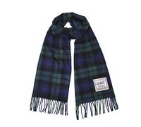 Heritage Traditions 100% Pure Wool Tartan Scarf, Check Scarf for Men & Women, Scottish Scarf Men Style, Women's Wool Scarf with Soft Brushed Finish & Fringe (Black Watch)