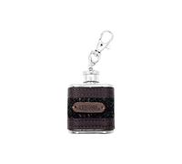 Heritage Traditions 1oz Tweed Hip Flask Keyring Charm (Brown Tweed)