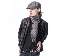 Heritage Traditions Check Wool Scarf (Grey/Red)