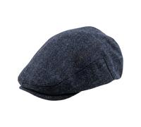 Heritage Traditions Classic Arthur Tweed Flat Cap - Navy Box Check
