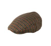 Heritage Traditions Classic Arthur Tweed Flat Cap - Petrol Rust Houndstooth