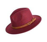 Heritage Traditions Classic Colour Felt Fedora - Oxblood Red