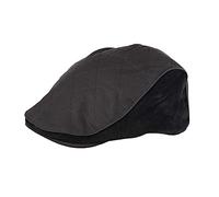 Heritage Traditions Classic Wax Cord Flat Cap Hat (L/XL, Black)