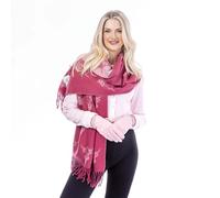 Heritage Traditions Heilan Coo Multi Super Soft Scarf, Highland Cow Scarf (Damson/Pale Rose)