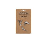 Heritage Traditions Heritage Lapel Pin Badge 3 Pack - Salmon Pheasant Stag