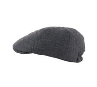 Heritage Traditions Herringbone Tweed Panel Flat Cap - Blue Herringbone