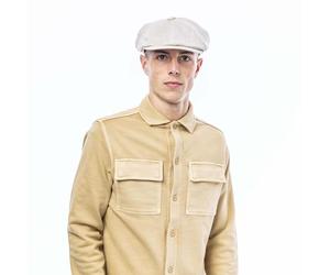 Heritage Traditions Lightweight Herringbone Linen Newsboy Cap (Pebble)