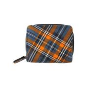 Heritage Traditions Moleskin Tartan Zip Purse - Petrol Tartan Moleskin