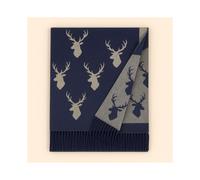 Heritage Traditions - Super Soft Jacquard Scarf - Stag - Navy