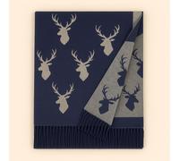 Heritage Traditions - Super Soft Jacquard Scarf - Stag - Navy