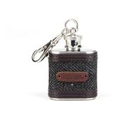 Heritage Traditions Tweed 1oz Hip Flask - Grey Box Herringbone