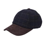 Heritage Traditions Tweed Suede Baseball Cap - Blue Box Check