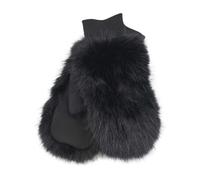 Heritage Traditions Women's Fluffy Gloves, Mittens (Black), Furry Gloves