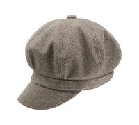 Heritage Traditions Women's Newsboy Cap - Brown Herringbone