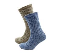 Heritage Traditions Women's Wool Walking Socks - 2 Pack - Blue Oatmeal