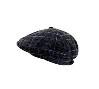 Heritage Traditions Wool Blue Tweed Panel Peak Newsboy Cap, Tweed Hat (Charcoal Tweed)