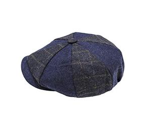Heritage Traditions Wool Mix Duck Bill Cap Hat - Tweed Flat Caps for Men UK Style - Adjustable One Size Newsboy Caps for Men, Mens Caps UK Flat Design Navy Multi