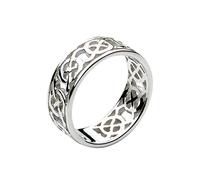 Heritage Unisex Sterling Silver Celtic Open Knotwork Edged Ring